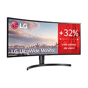 LG 34WN80C - Monitor Ultrapanoramico 21:9 LG UltraWide (Panel IPS: 3440x1440, 300cd/m², 1000:1, sRGB>99%, curvo); diag. 86,72cm; entr.: HDMIx2, DPx1, USB-Cx1, USB-Ax2; ajust. en altura e inclinación., 34WN80C-B
