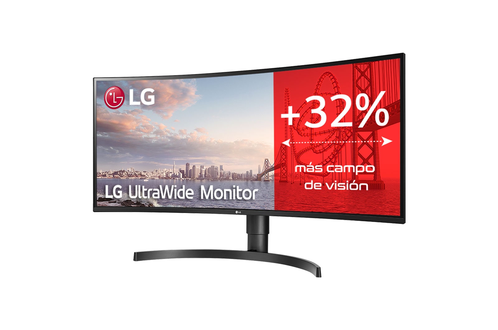 LG 34WN80C - Monitor Ultrapanoramico 21:9 LG UltraWide (Panel IPS: 3440x1440, 300cd/m², 1000:1, sRGB>99%, curvo); diag. 86,72cm; entr.: HDMIx2, DPx1, USB-Cx1, USB-Ax2; ajust. en altura e inclinación., 34WN80C-B