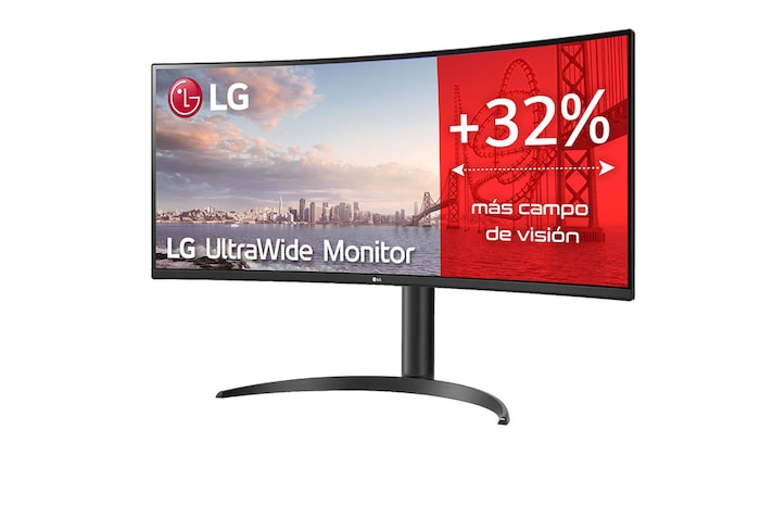 LG 34WP65C-B - Monitor Ultrapanorámico 21:9 LG UltraWide (Panel VA: 3440x1440, 160Hz, 300cd/m², 3000:1, sRGB>99%, curvo); AMD FreSync™ Premium; 5ms (1ms con MBR); HDR10; Estabilizador de Negros; Modo Lectura., 34WP65C-B