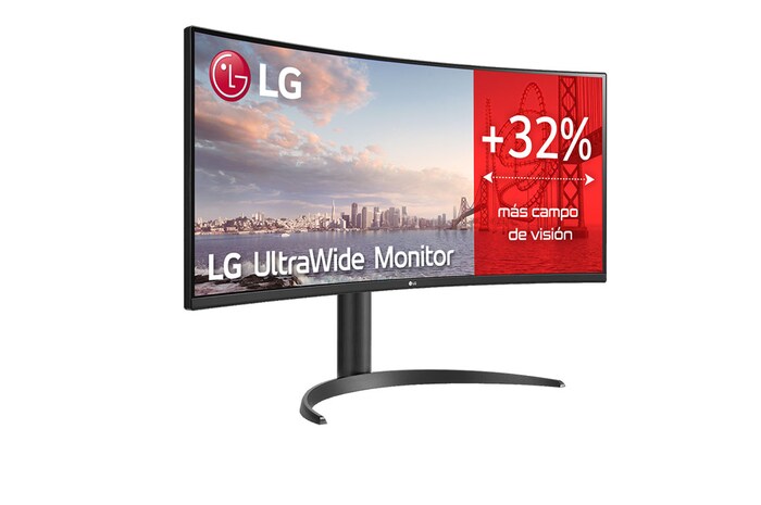 LG 34WP65C-B - Monitor Ultrapanorámico 21:9 LG UltraWide (Panel VA: 3440x1440, 160Hz, 300cd/m², 3000:1, sRGB>99%, curvo); AMD FreSync™ Premium; 5ms (1ms con MBR); HDR10; Estabilizador de Negros; Modo Lectura., 34WP65C-B