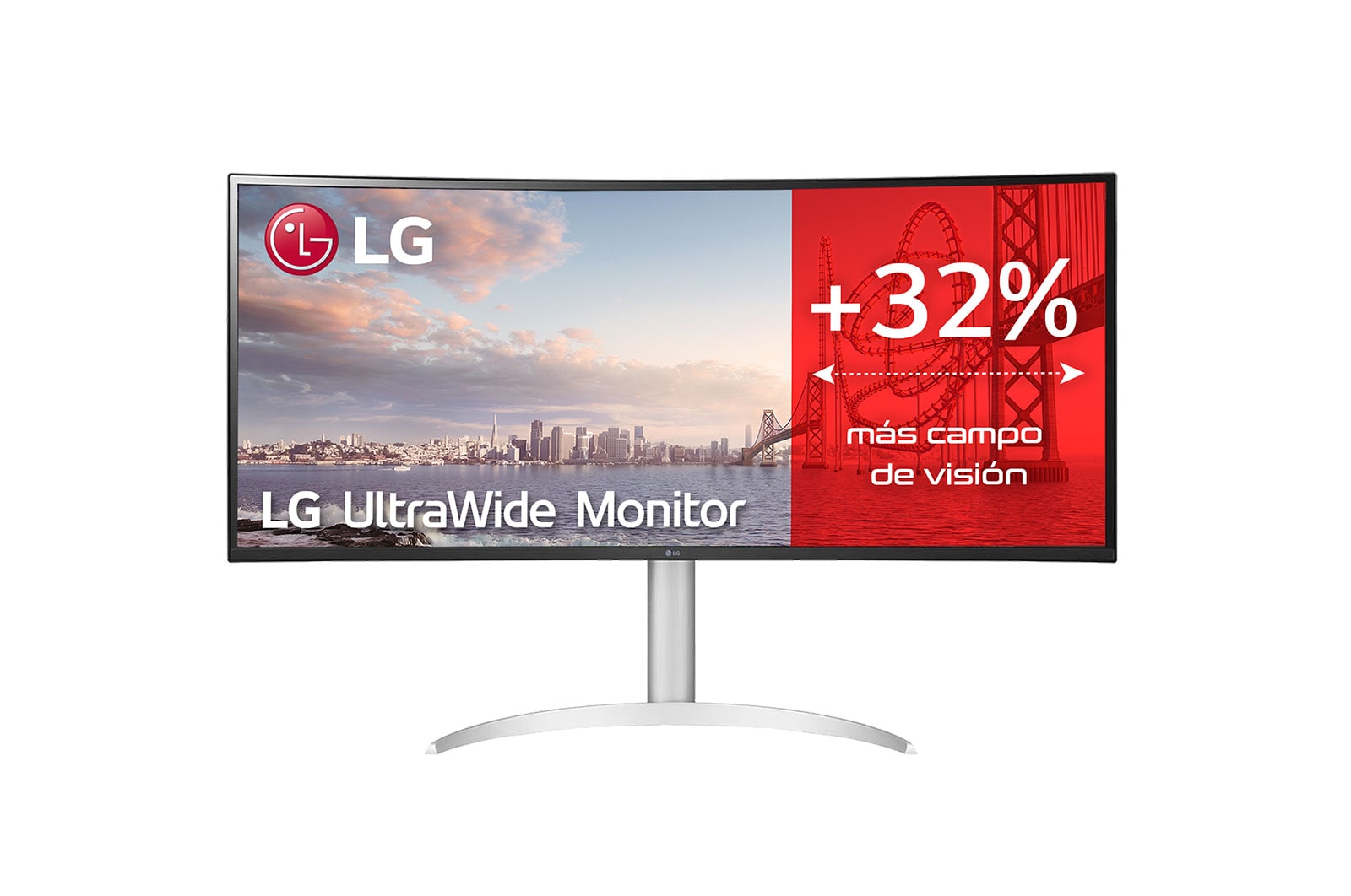 LG Monitor Ultrapanoramico 21:9 LG UltraWide (Panel IPS:2560x1080, 400cd/m², 1000:1, sRGB >99%); diag. 86,42cm; entr.: HDMIx1, DPx1, USB-Cx1; Ajust. En altura e inclinación., 34WQ650-W