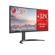 LG Monitor Ultrapanoramico 21:9 LG UltraWide (Panel IPS:3440x1440, 300cd/m², 1000:1, sRGB >99%); diag. 86,42cm; entr.: HDMIx2; RJ45; 2PBP; Ajust. en inclinación., 34WQ75C-B