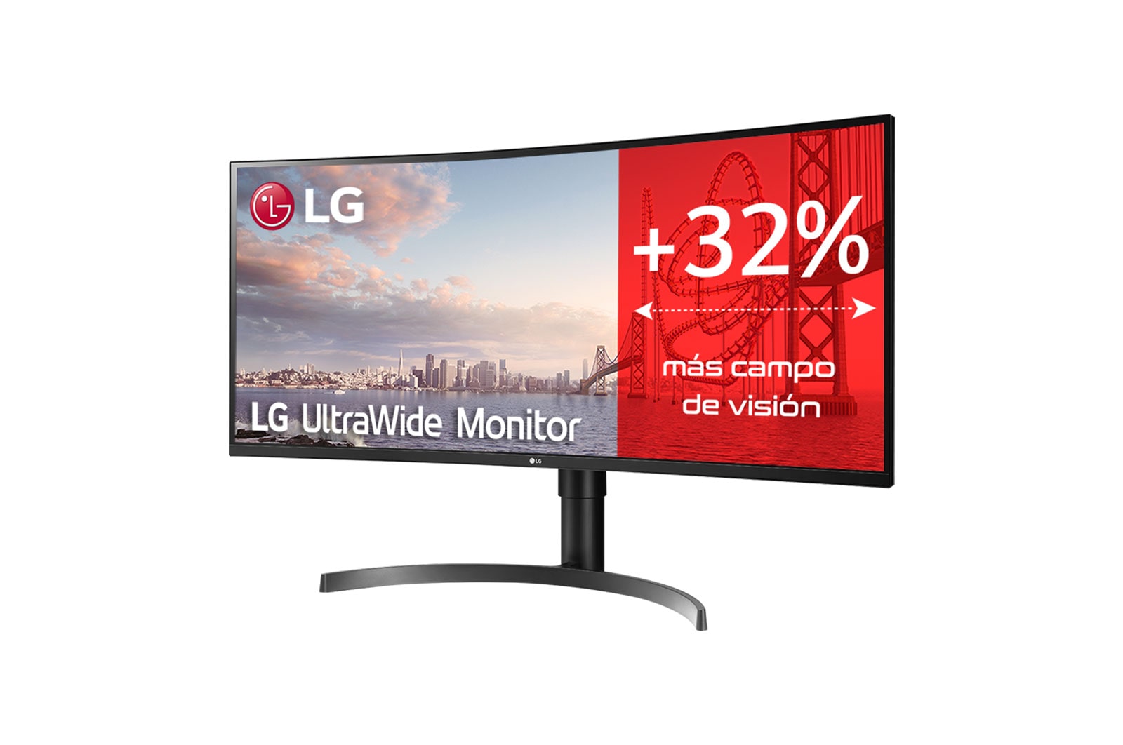 LG 35WN65C-B - Monitor Ultrapanoramico 21:9 LG UltraWide (Panel VA: 3440x1440, 300cd/m², 1500:1, sRGB>99%, curvo); diag. 88,9cm; entr.: HDMIx2, DPx1, USB-Ax3; HDR10; altavoces 2x7W; Ajust. en altura e inclinación., 35WN65C-B