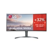 LG 35WN65C-B - Monitor Ultrapanoramico 21:9 LG UltraWide (Panel VA: 3440x1440, 300cd/m², 1500:1, sRGB>99%, curvo); diag. 88,9cm; entr.: HDMIx2, DPx1, USB-Ax3; HDR10; altavoces 2x7W; Ajust. en altura e inclinación., 35WN65C-B