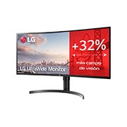 LG 35WN75C-B - Monitor Ultrapanorámico 21:9 LG UltraWide (Panel VA: 3440x1440, 300cd/m², 2500:1, sRGB>99%, curvo); diag. 88,9cm; entr.: HDMIx2, DPx1, USB-Cx1, USB-Ax2; HDR10; altavoces 2x7W; Ajust. en altura e inclinación., 35WN75C-B