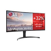LG 35WN75C-B - Monitor Ultrapanorámico 21:9 LG UltraWide (Panel VA: 3440x1440, 300cd/m², 2500:1, sRGB>99%, curvo); diag. 88,9cm; entr.: HDMIx2, DPx1, USB-Cx1, USB-Ax2; HDR10; altavoces 2x7W; Ajust. en altura e inclinación., 35WN75C-B
