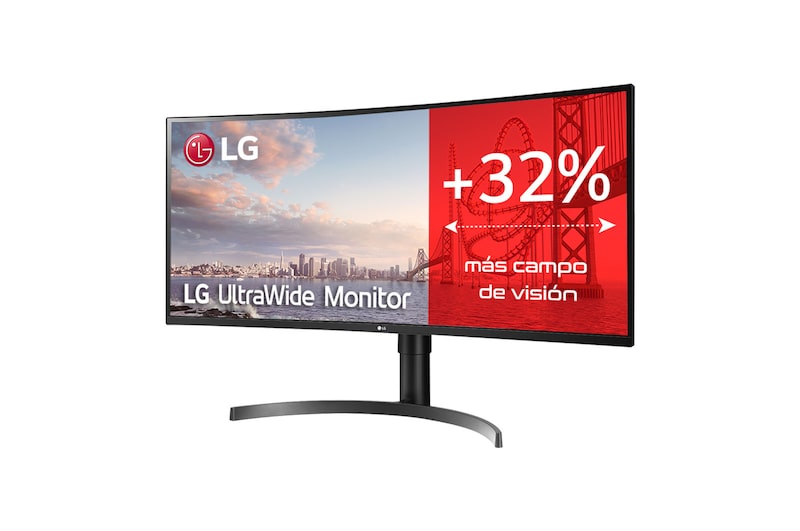 LG 35WN75C-B - Monitor Ultrapanorámico 21:9 LG UltraWide (Panel VA: 3440x1440, 300cd/m², 2500:1, sRGB>99%, curvo); diag. 88,9cm; entr.: HDMIx2, DPx1, USB-Cx1, USB-Ax2; HDR10; altavoces 2x7W; Ajust. en altura e inclinación., 35WN75C-B