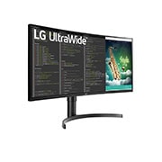 LG 35WN75C-B - Monitor Ultrapanorámico 21:9 LG UltraWide (Panel VA: 3440x1440, 300cd/m², 2500:1, sRGB>99%, curvo); diag. 88,9cm; entr.: HDMIx2, DPx1, USB-Cx1, USB-Ax2; HDR10; altavoces 2x7W; Ajust. en altura e inclinación., 35WN75C-B