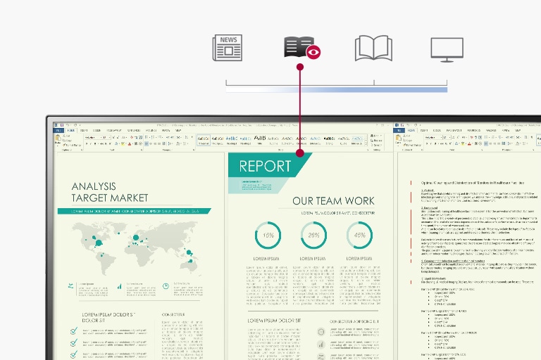 El modo de lectura reduce la luz azul que genera la pantalla y crea una temperatura de color similar a la del papel.