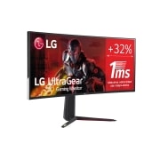LG 38GN50G-B - Monitor Gaming LG UltraGear (Panel NanoIPS: 3840x1600, 450nit, 1000:1, DCI-P3>98%, 1ms); diag. 95,3cm; entr.: HDMIx2, DPx1, USB-Ax3; Amd Freesync G-Sync Compatible; Sphere Lighting, G, 38GN950-B