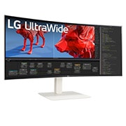 LG Monitor Ultrapanorámico 21:9 LG UltraWide WQHD+, IPS, diag. 95,2cm, curvo 2300R, HDMI 2.1, Display Port, USB-C, altavoces, altura, inclinación y giro., 38WR85QC-W