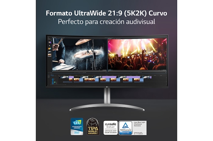 LG Monitor Ultrapanorámico 21:9 LG UltraWide™ (Panel Nano IPS: 5120x2160, 300cd/m², 1000:1, DCI-P3>98%, curvo);entr.: HDMIx2, DPx1, USB-Cx1, USB-Ax2; HDR10; Daisy Chain; Modo PBP; altavoces 2x10W; Ajust. en altura e inclinación. Blanco., 40WP95CP-W