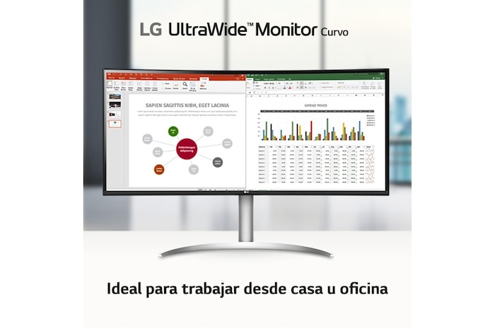 LG Monitor Ultrapanorámico 21:9 LG UltraWide™ (Panel Nano IPS: 5120x2160, 300cd/m², 1000:1, DCI-P3>98%, curvo);entr.: HDMIx2, DPx1, USB-Cx1, USB-Ax2; HDR10; Daisy Chain; Modo PBP; altavoces 2x10W; Ajust. en altura e inclinación. Blanco., 40WP95CP-W