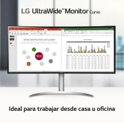 LG Monitor Ultrapanorámico 21:9 LG UltraWide™ (Panel Nano IPS: 5120x2160, 300cd/m², 1000:1, DCI-P3>98%, curvo);entr.: HDMIx2, DPx1, USB-Cx1, USB-Ax2; HDR10; Daisy Chain; Modo PBP; altavoces 2x10W; Ajust. en altura e inclinación. Blanco., 40WP95CP-W