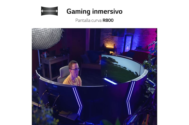 LG UltraGear™ de 45 pulgadas Monitor Gaming Curvo OLED WQHD de 240Hz | 0.03ms tiempo de respuesta, Compatible con G-SYNC®, FreeSync™ Premium Pro, 45GR95QE-B