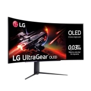 LG Monitor gaming LG UltraGear (OLED: 3440x1400, 21:9, 200cd/m², 1.5M:1, 0.03ms, 240Hz, DCI-P3>90%, HDR10); diag. 113cm; entr.: HDMI 2.1 x2, DPx1, USB-Ax3; NVIDIA G-Sync™ Compatible, AMD FreeSync™ Premium, Hexagon Lighting, 45GR95QE-B