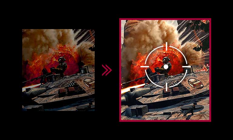 La escena oscura más brillante en el juego comparada con el modo convencional