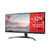 LG Monitor Ultrapanorámico 21:9 LG UltraWide (Panel IPS: 2560x1080, 250cd/m², 1000:1, sRGB>99%); diag. 73cm; entr.: HDMIx2; Ajust. en inclinación., 29WP500-B
