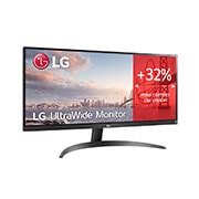 LG Monitor Ultrapanorámico 21:9 LG UltraWide (Panel IPS: 2560x1080, 250cd/m², 1000:1, sRGB>99%); diag. 73cm; entr.: HDMIx2; Ajust. en inclinación., 29WP500-B