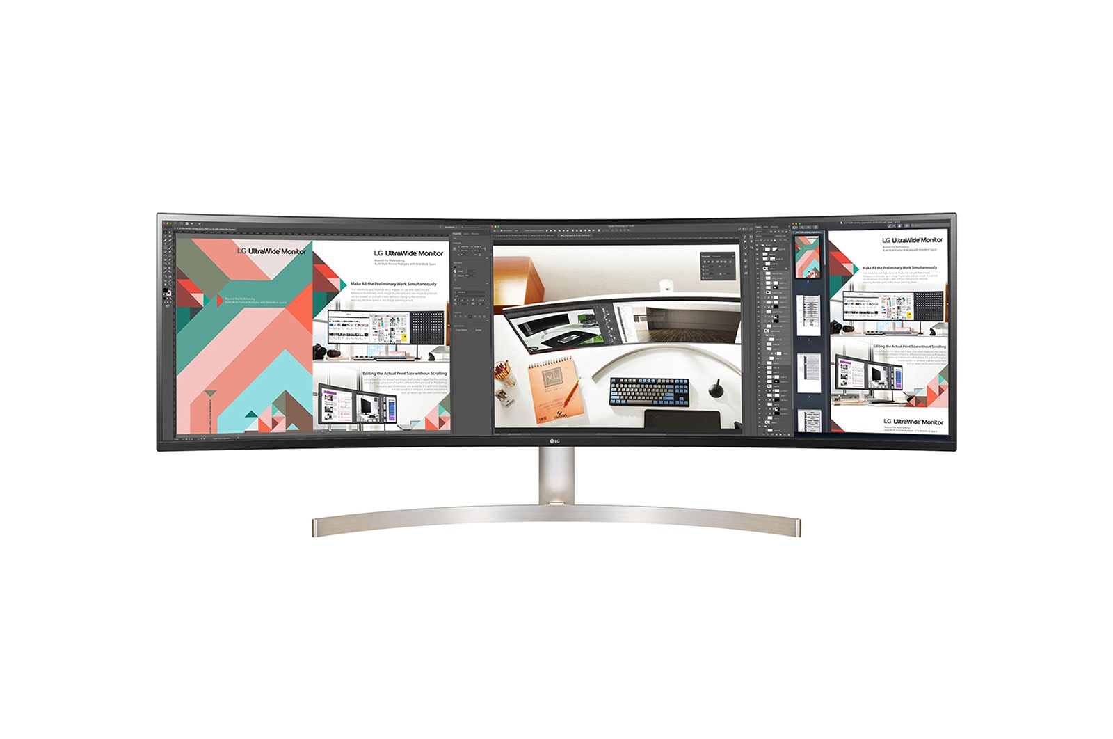 LG 49WL95C-W - Monitor Ultrapanoramico 21:9 LG UltraWide (Panel IPS: 5120x1440, 32:9, 350cd/m², 1000:1, sRGB >99%, curvo); diag. 124,5cm; entr,: HDMIx2, DPx1, USB-Cx1, USB-Ax4; altavoces 2x10W; Ajust. en altura e inclinación y giratorio., 49WL95C-W