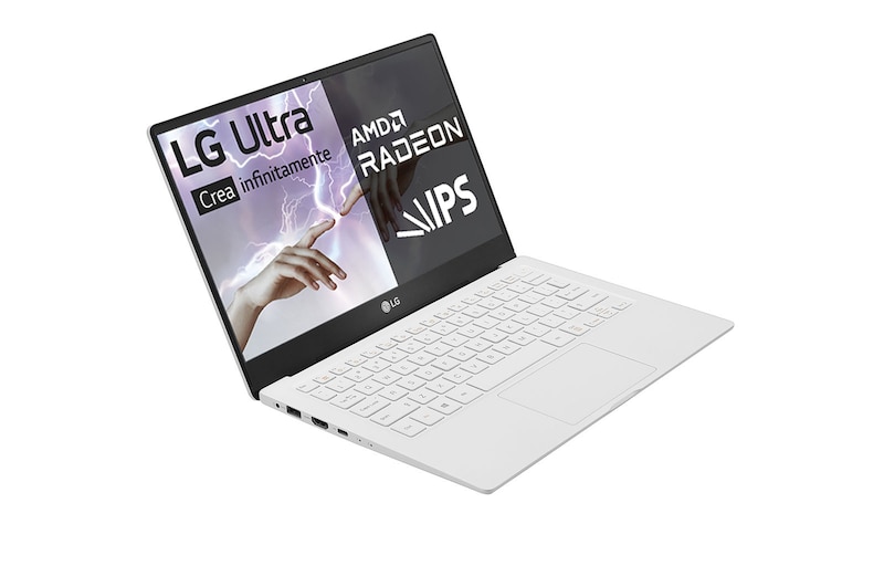 LG Ultra 13U70P Windows 11 Home - Portátil de 13” FHD IPS (980g, autonomía 11,5h, AMD Ryzen™ 4700, 16GB RAM, 512GB SSD NVMe) Blanco – Teclado Español, 13U70P-G-AA75B
