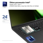 LG gram 14Z90S Windows 11 Home/ Intel® Core™ Ultra 7/ 32GB/ 512 GB SSD/ 1,1Kg/ 29,5h, 14Z90S-G.AD76B