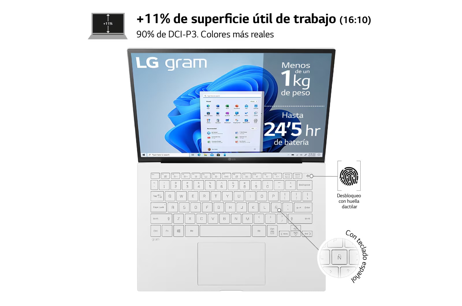LG gram 14ZB90R/ Windows 11 Home/ i7/ 16GB/ 512GB SSD/ 1Kg/ 24,5h, 14ZB90R-G.AA74B