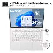 LG gram 14ZB90R/ Windows 11 Home/ i7/ 16GB/ 512GB SSD/ 1Kg/ 24,5h, 14ZB90R-G.AA74B