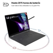 LG gram Pro 2 en 1 16T90SP Windows 11 Home/ Intel  Core  Ultra 7 / 16GB/ 512GB SSD/ 1,3Kg/ 20,5h, 16T90SP-K.AA75B