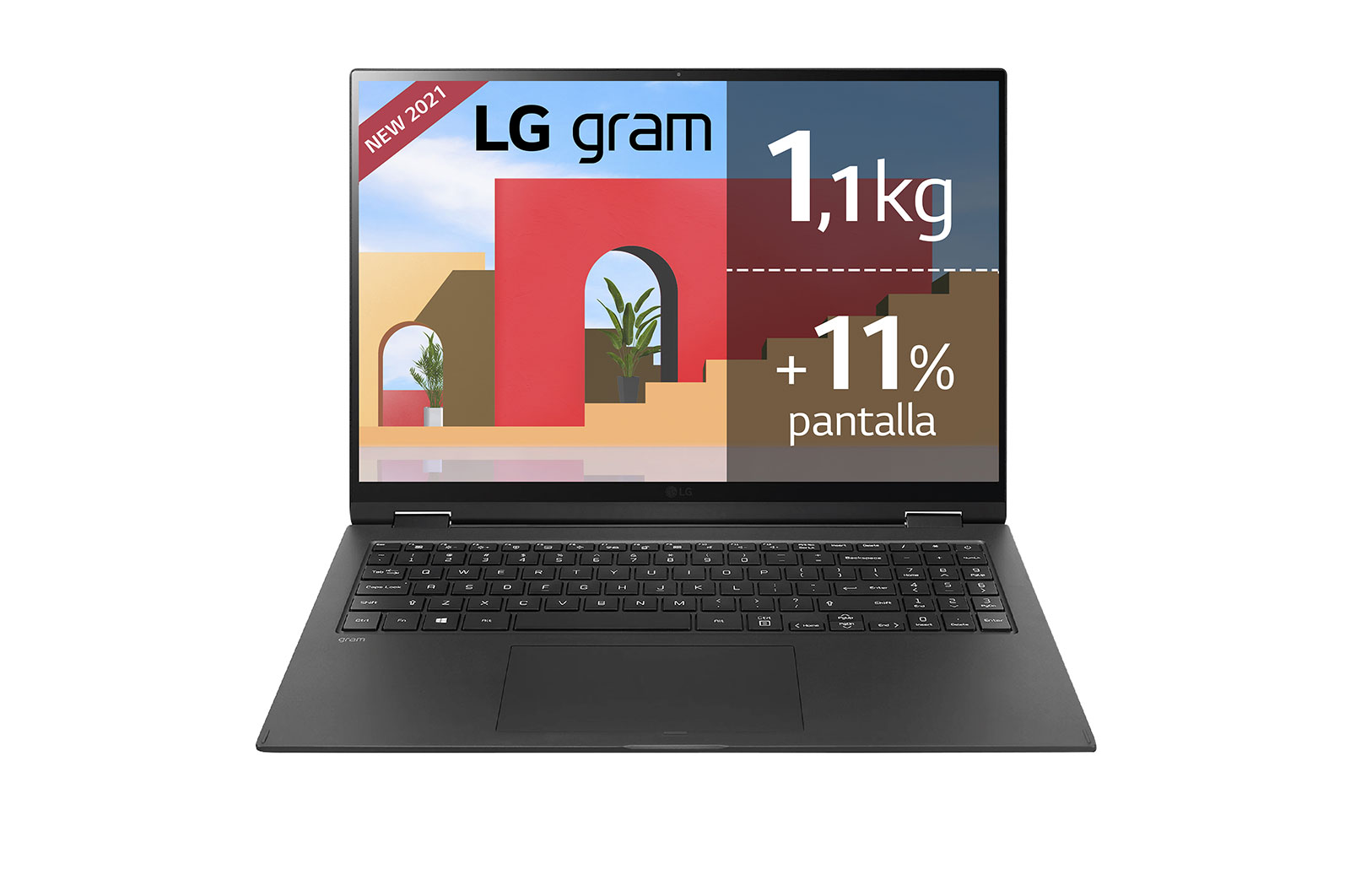 LG gram 16Z90P Windows 10 Home - Portátil ultraligero de 40,6cm (16") WQXGA 16:10 IPS (1,1Kg, autonomía 16,5h, Intel EvoTM i7 11ª gen., Iris Xe, 16GB RAM, 512GB SSD NVMe) Negro - Teclado Español, 16Z90P-G-AA78B