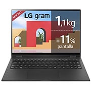 LG gram 16Z90P Windows 10 Home - Portátil ultraligero de 40,6cm (16") WQXGA 16:10 IPS (1,1Kg, autonomía 16,5h, Intel EvoTM i7 11ª gen., Iris Xe, 16GB RAM, 512GB SSD NVMe) Negro - Teclado Español, 16Z90P-G-AA78B