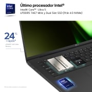 LG gram 16Z90S Windows 11 Home/ Intel® Core™ Ultra 7 / 32GB/ 2TB SSD/ 1,1Kg/ 24,5h, 16Z90S-G.AD7BB