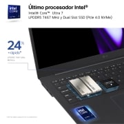 LG gram Pro 16Z90SP Windows 11 Home/ Intel  Core  Ultra 7 / 16GB/ 512GB SSD/ 1,1Kg/ 23,5h, 16Z90SP-G.AA75B