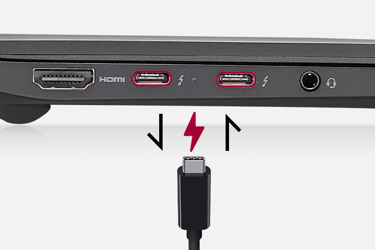 Carga con tecnología de suministro de energía USB-C.