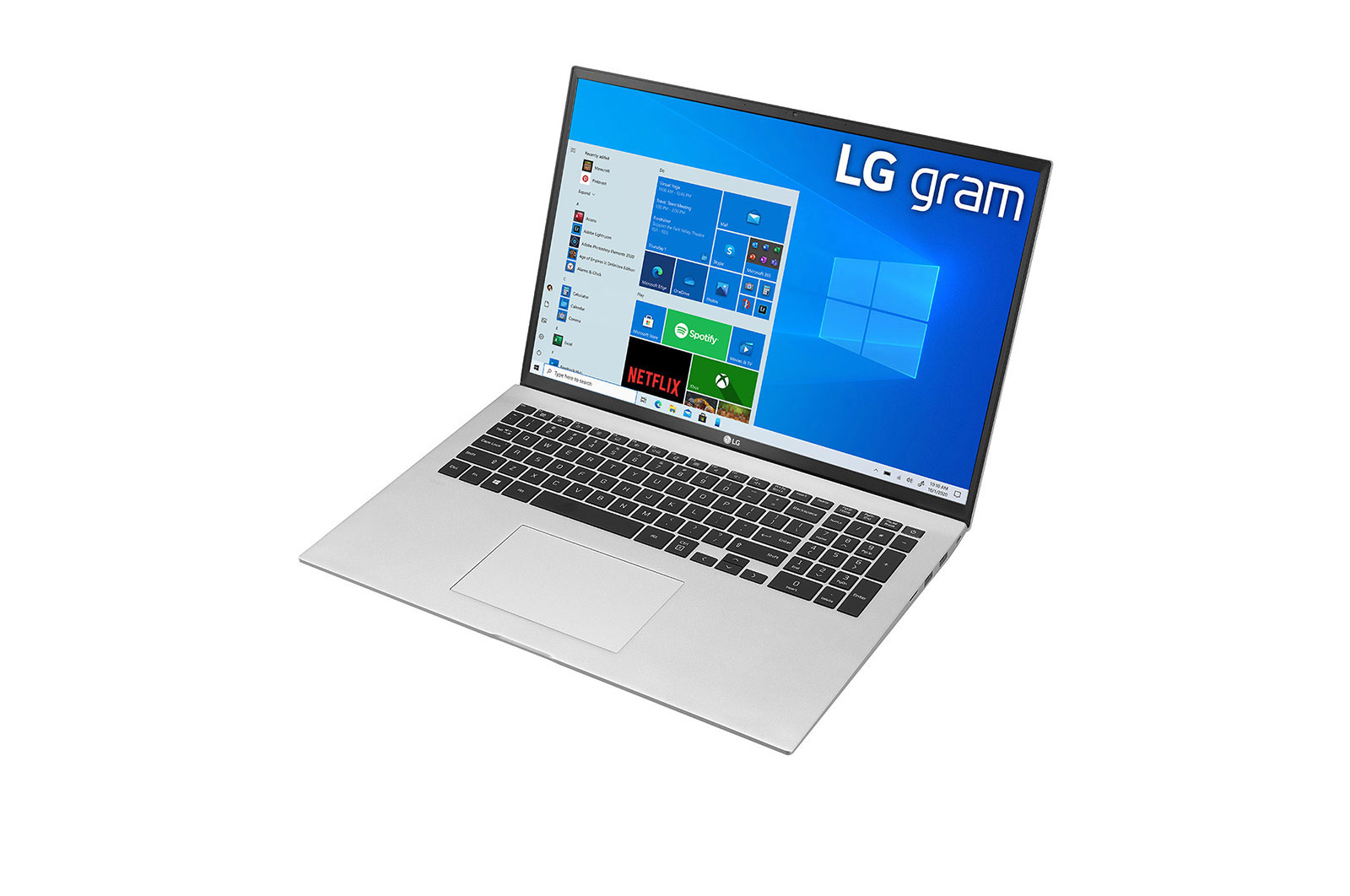 LG gram 17Z90P Windows 10 Home - Portátil ultraligero de 43,2cm (17'') WQXGA 16:10 IPS (1,3 Kg, autonomía 16,5h. Intel EvoTM i7 11ª gen., Iris Xe, 16GB RAM, 512GB SSD NVMe) Plata - Teclado Español, 17Z90P-G-AA77B