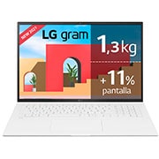 LG gram 17Z90P Windows 10 Home - Portátil ultraligero de 43,2cm (17") WQXGA 16:10 IPS (1,3 Kg, autonomía 15h, Intel EvoTM i7 11ª gen., Iris Xe, 16GB RAM, 1TB SSD NVMe) Blanco - Teclado Español, 17Z90P-G-AA79B