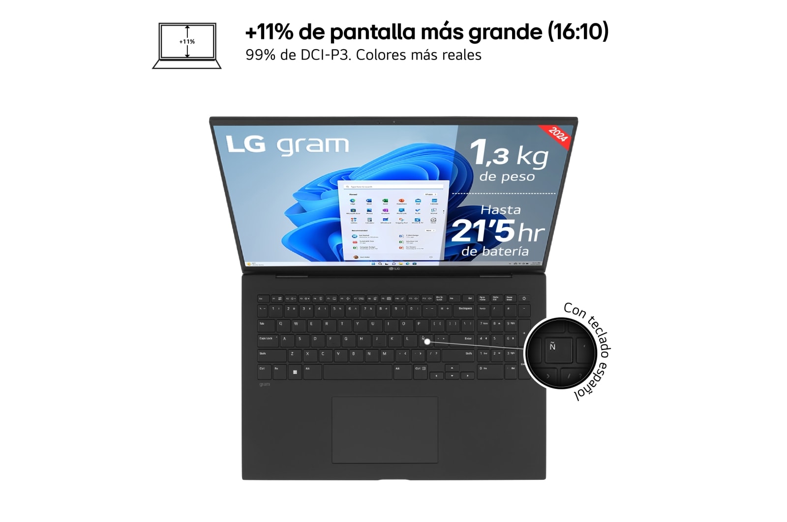 LG gram de 17 pulgadas Laptop Ligero de 32GB RAM Intel® Core™ Ultra 7 | Windows 11, Pantalla IPS Antirreflejo, 17Z90S-G.AD74B