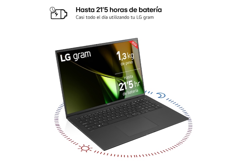 LG gram de 17 pulgadas Laptop Ligero de 32GB RAM Intel® Core™ Ultra 7 | Windows 11, Pantalla IPS Antirreflejo, 17Z90S-G.AD74B