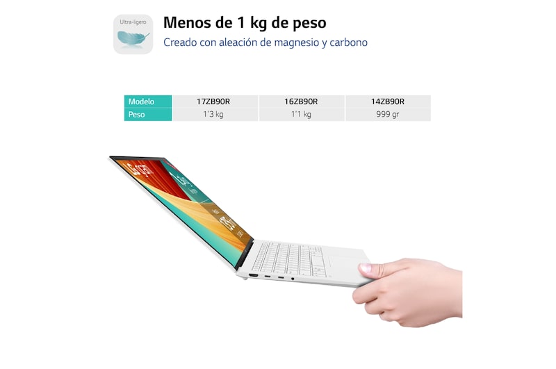 LG gram 17ZB90R/ Windows 11 Home/ i7/ 16GB/ 512GB SSD/ 1,35Kg/ 20h , 17ZB90R-G.AA74B