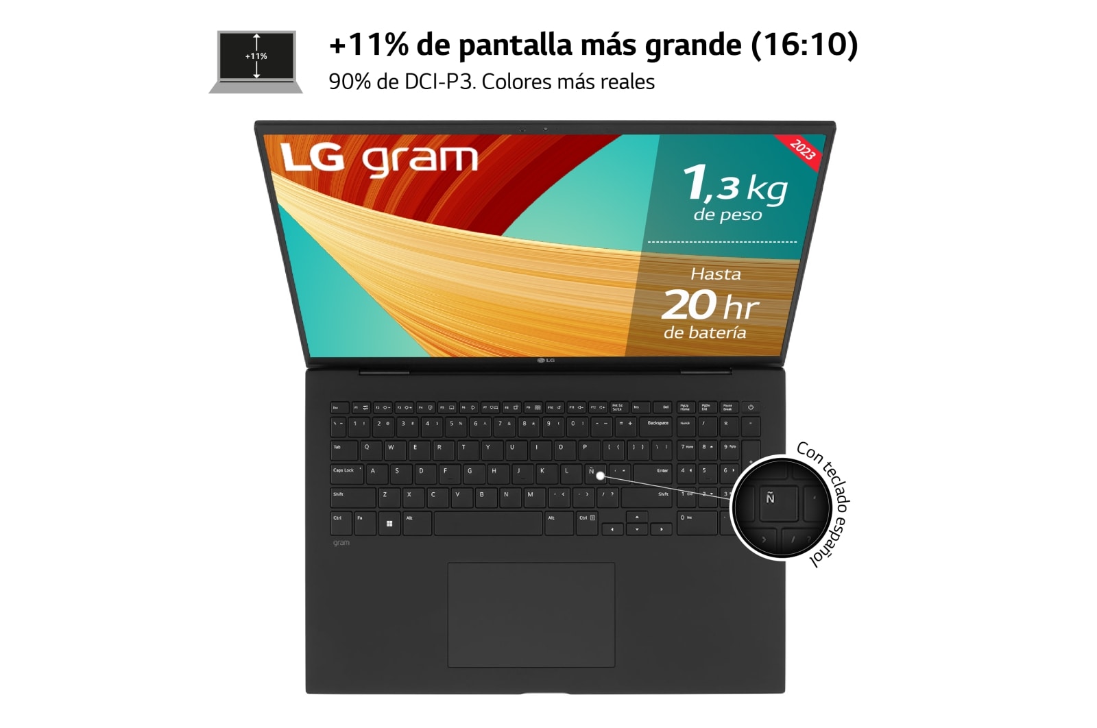 LG gram de 17 pulgadas Laptop Ligero de 16GB RAM Intel® Core™ i7 | Windows 11, Pantalla IPS Antirreflejo, 17ZD90R-G.AX75B
