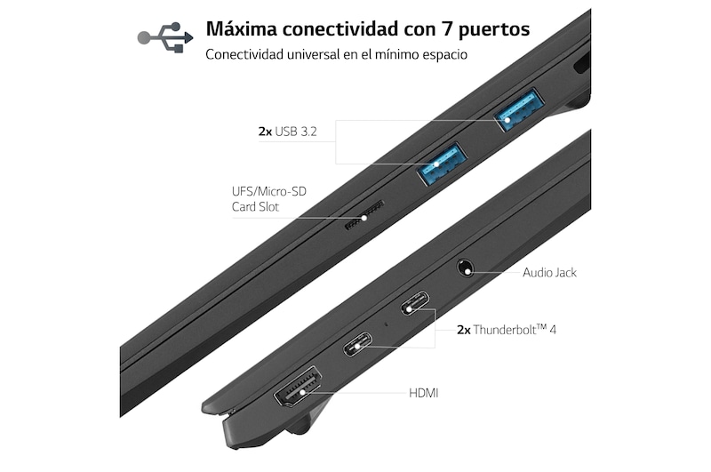 LG gram de 17 pulgadas Laptop Ligero de 16GB RAM Intel® Core™ i7 | Windows 11, Pantalla IPS Antirreflejo, 17ZD90R-G.AX75B