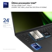 LG gram de 17 pulgadas Laptop Ligero de 16GB RAM Intel® Core™ Ultra 7 | Windows 11, Pantalla IPS Antirreflejo, 17ZD90S-G.AX75B
