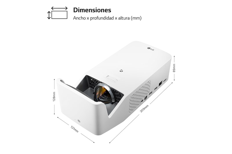 LG Proyector HF65LSR - LG CineBeam de tiro corto (hasta 100", fuente LED, 1.000 lúmenes, 1920 x 1080) 150.000:1, HF65LSR