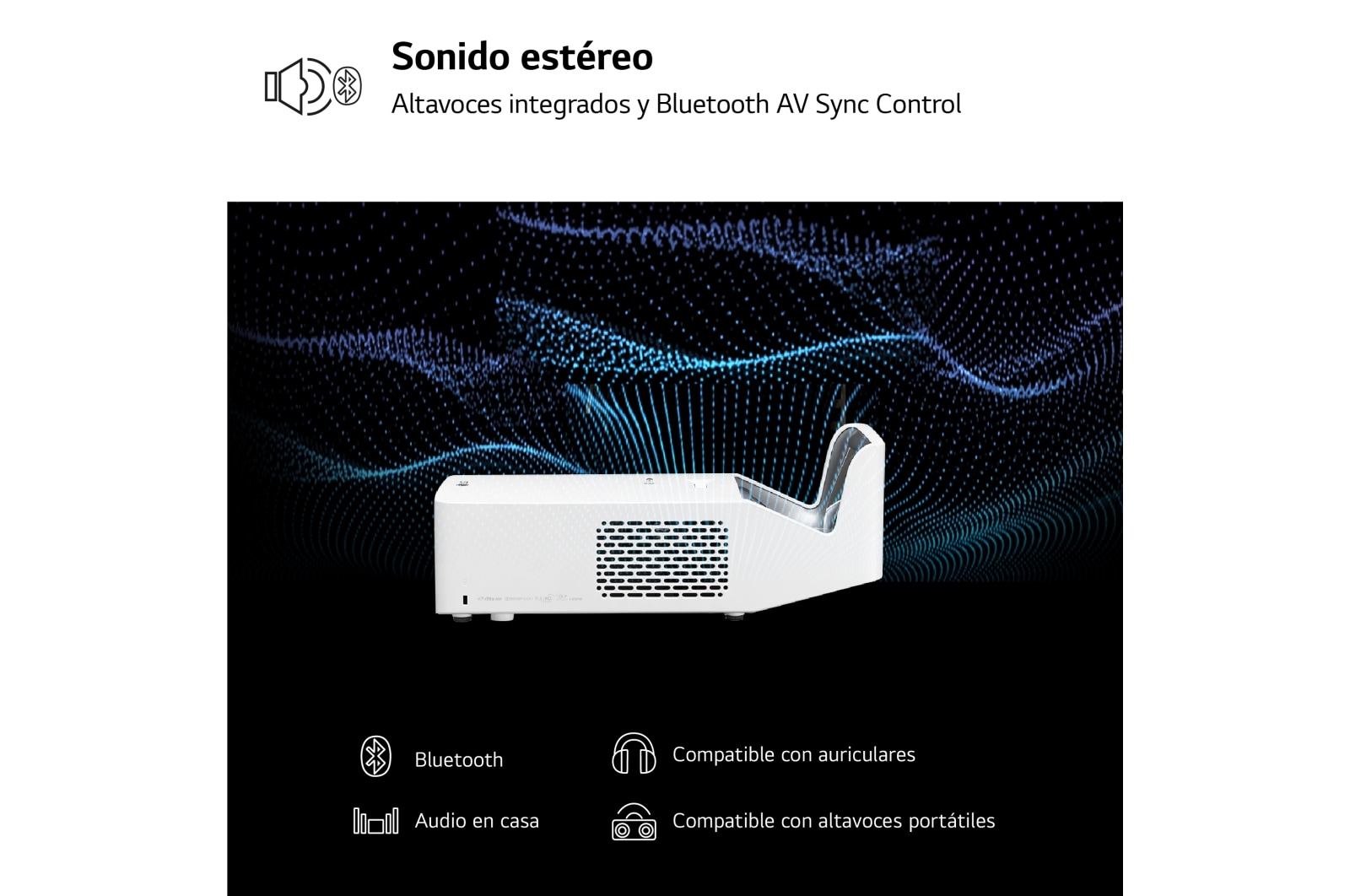 LG Proyector HF65LSR - LG CineBeam de tiro corto (hasta 100", fuente LED, 1.000 lúmenes, 1920 x 1080) 150.000:1, HF65LSR