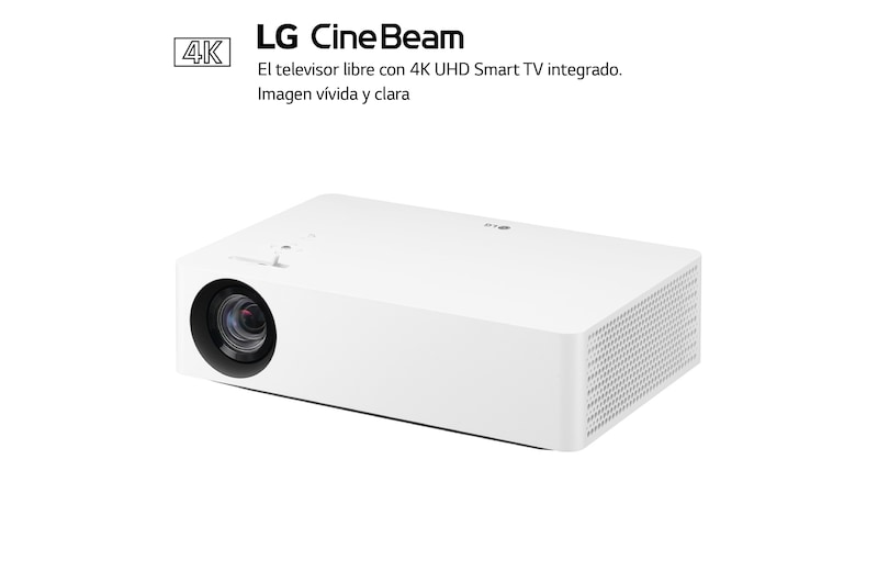 LG Proyector HU70LS - LG CineBeam con SmartTV webOS 4.5 (hasta 140", fuente LED 4 Canales, 1.500 lúmenes, 3840 x 2160) 150,000:1 , HU70LS