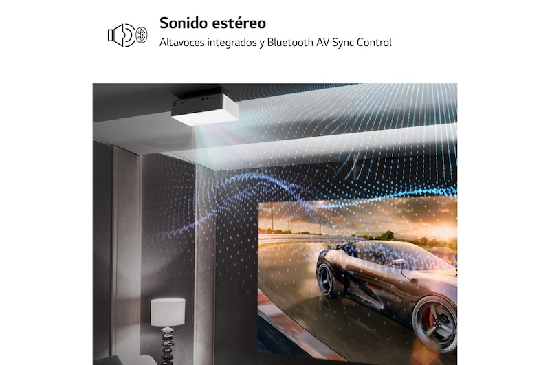 LG Proyector HU70LS - LG CineBeam con SmartTV webOS 4.5 (hasta 140", fuente LED 4 Canales, 1.500 lúmenes, 3840 x 2160) 150,000:1 , HU70LS
