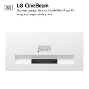 LG Proyector HU715QW - LG CineBeam con SmartTV webOS 6.0 (hasta 120'', fuente Láser, 2.500 lúmenes, 3840 x 2160px, HDR10), HU715QW