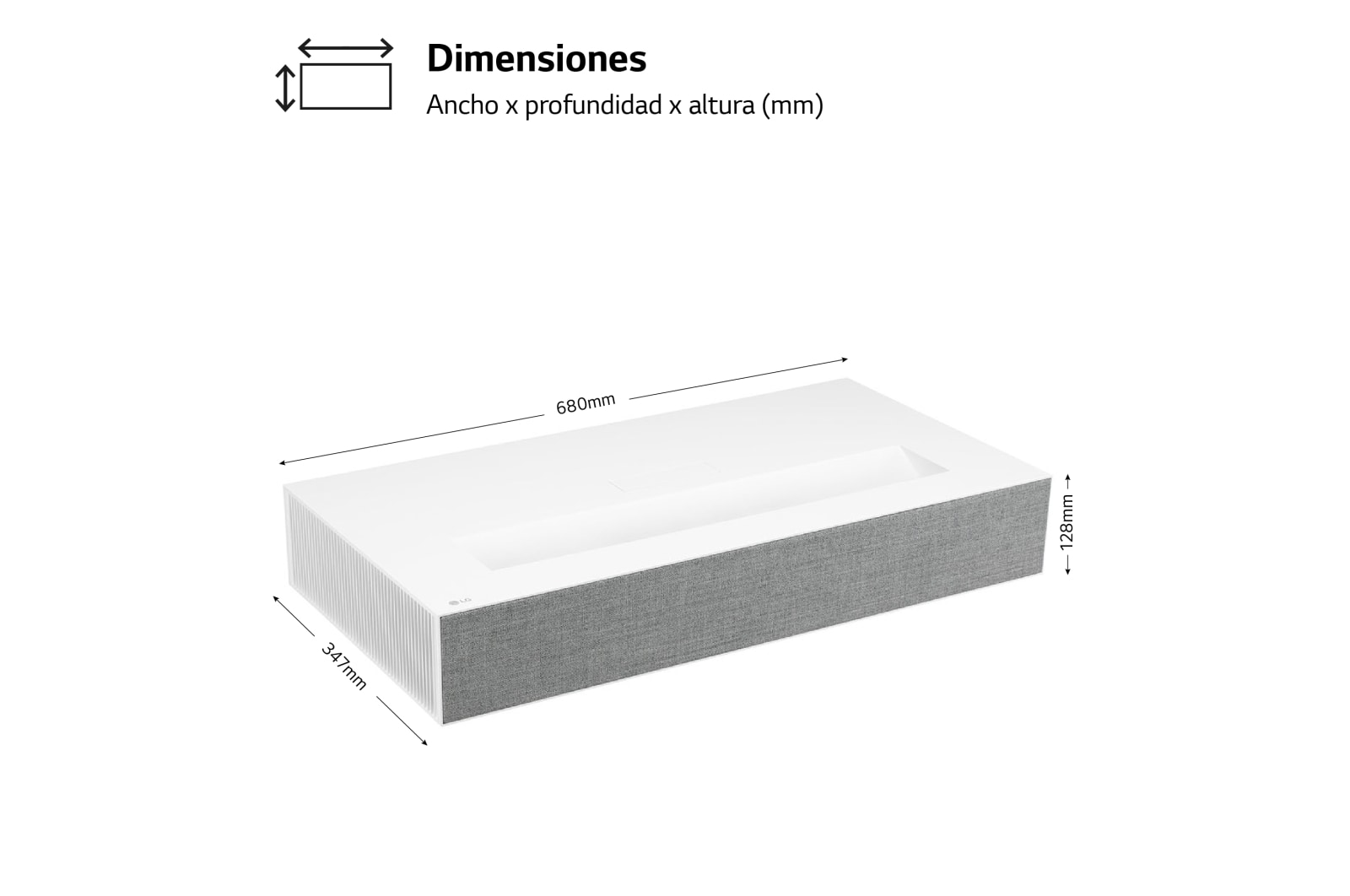 LG Proyector HU85LS - LG CineBeam con SmartTV webOS 4.5 de tiro corto (hasta 120", fuente Láser 3 Canales, 2.700 lúmenes, 3840 x 2160) 2.000.000:1, HU85LS