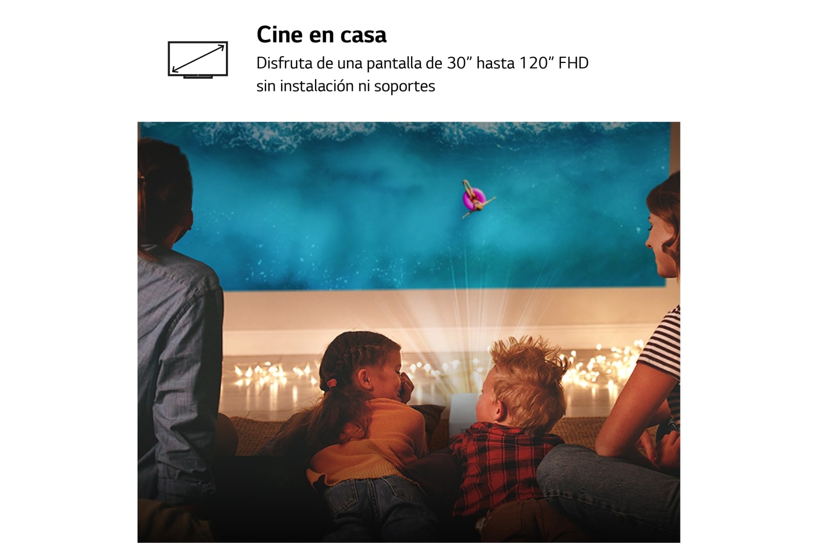 LG Proyector PF510Q - LG CineBeam con SmartTV webOS 22, hasta 100", fuente LED, 450 lúmenes FHD 1920 X 1080, PF510Q