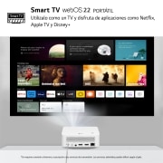 LG Proyector PF510Q - LG CineBeam con SmartTV webOS 22, hasta 100", fuente LED, 450 lúmenes FHD 1920 X 1080, PF510Q